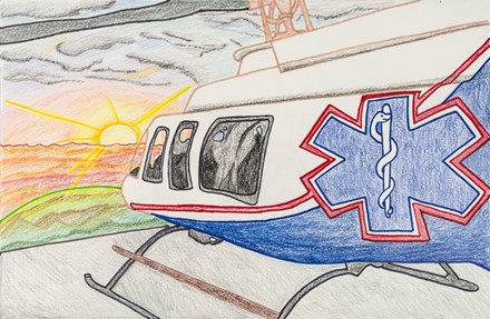 Illustration featuring Katherine Johnson, a rocket ship, and the American flag, highlighting her contributions to Apollo 11. Winner of the 2025 International Aviation Art Contest.